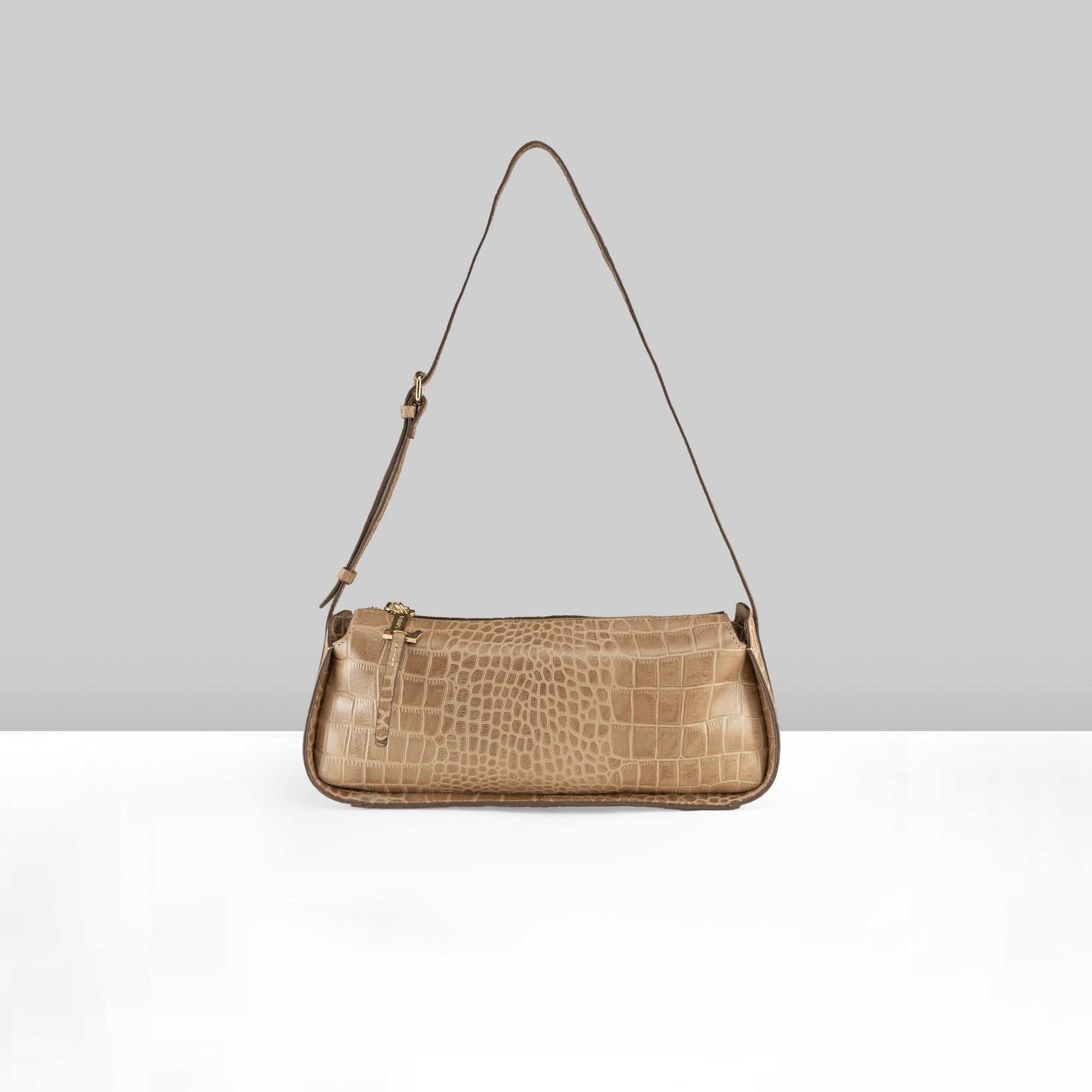 Maya Croco Shoulder Bag | Safari