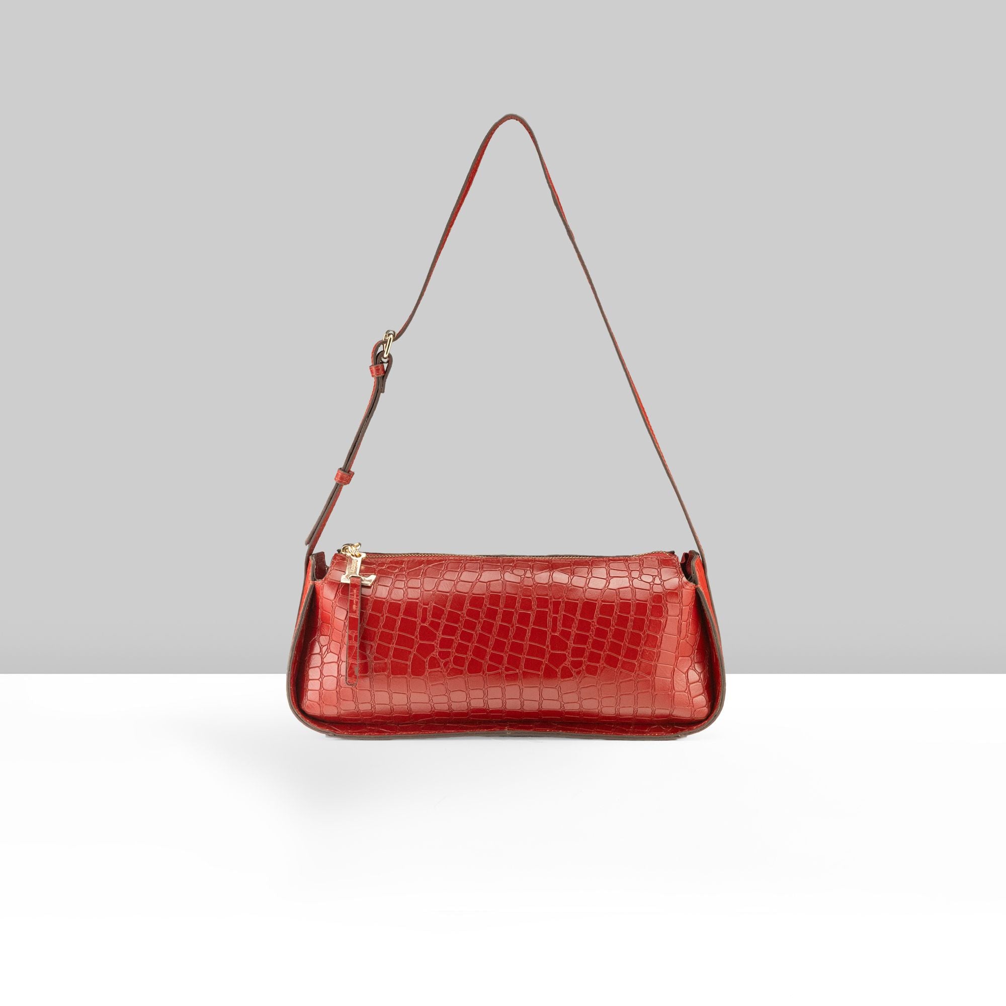 Maya Croco Shoulder Bag | Red