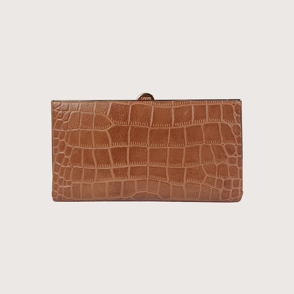 Quinn Clutch Framed Wallet (Croco)