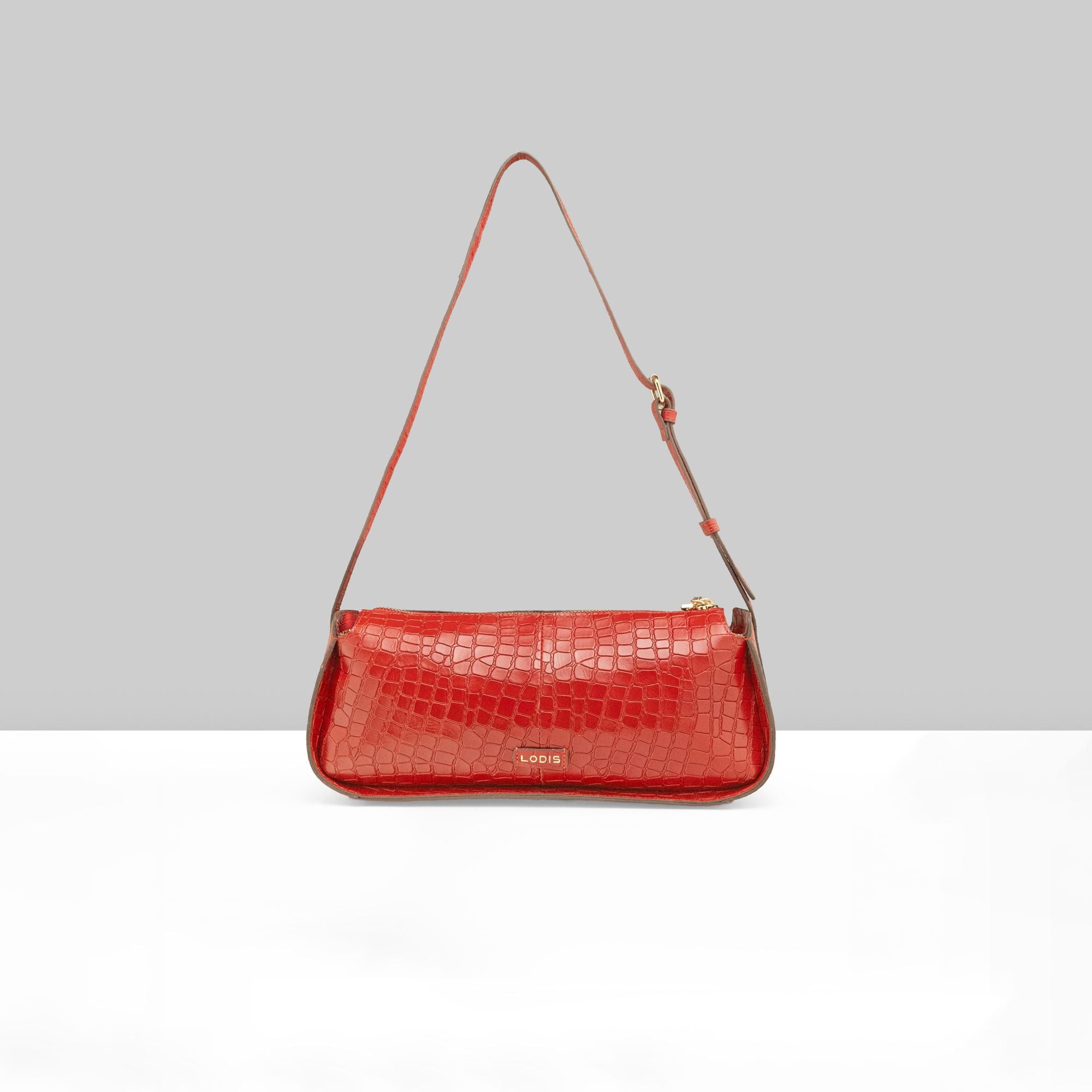 Maya Croco Shoulder Bag | Red