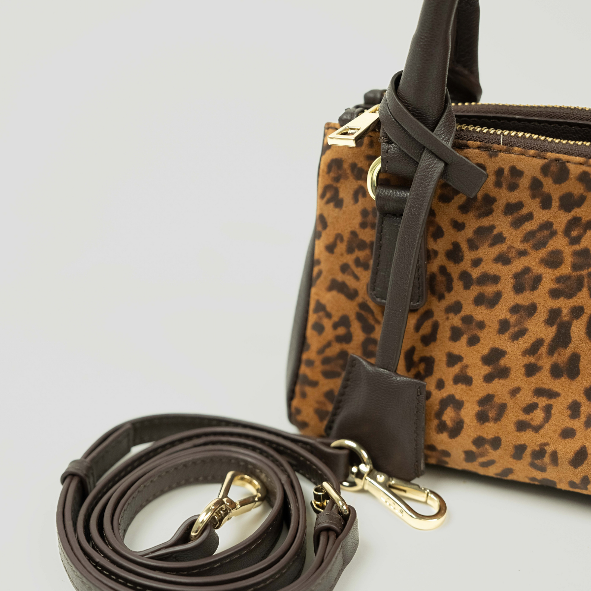 ECLIPSE TOP HANDLE TEXAS CROSSBODY - ORANGE CHEETAH PRINT GENUINE HAIR CALF LEATHER