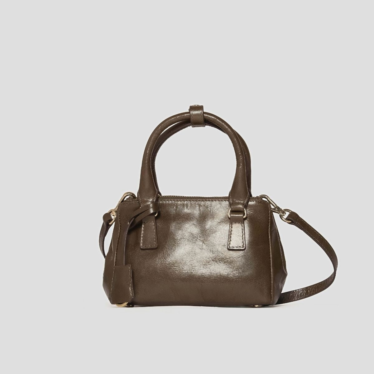 ECLIPSE TOP HANDLE GLAZED CROSSBODY - OLIVINE