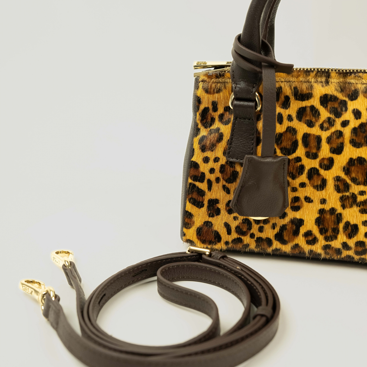ECLIPSE TOP HANDLE TEXAS CROSSBODY - CHEETAH PRINT GENUINE HAIR CALF LEATHER