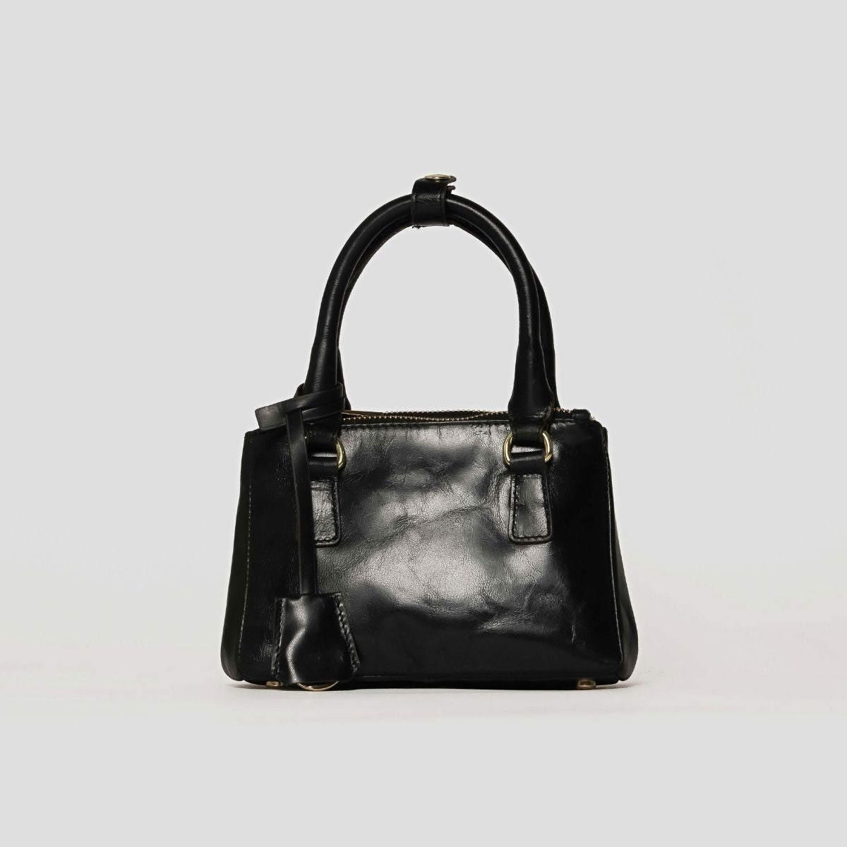 ECLIPSE TOP HANDLE GLAZED CROSSBODY - BLACK