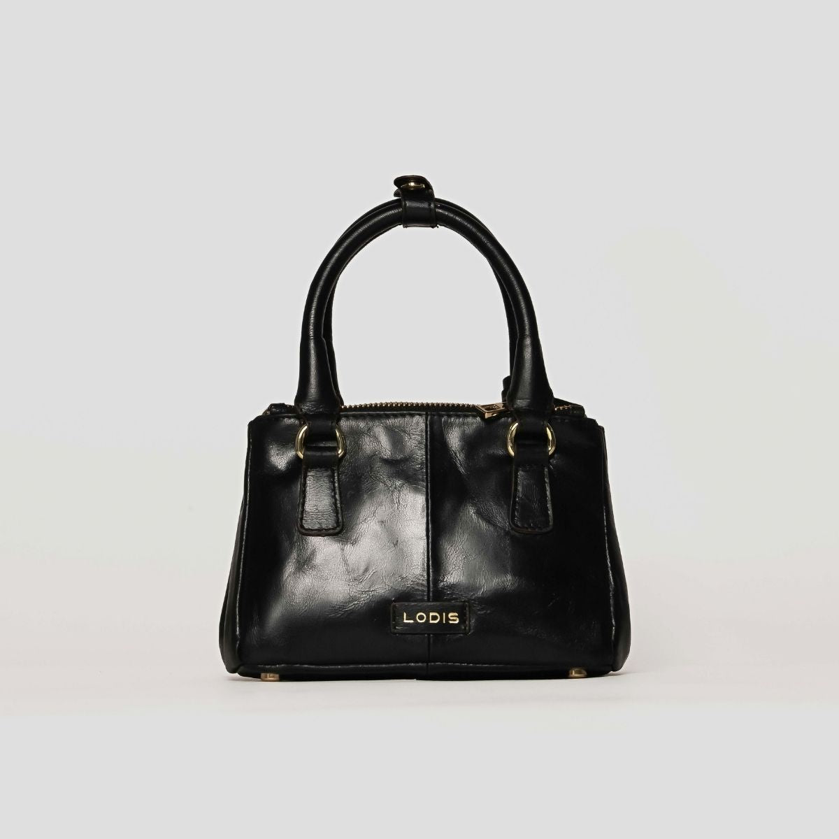 ECLIPSE TOP HANDLE GLAZED CROSSBODY - BLACK