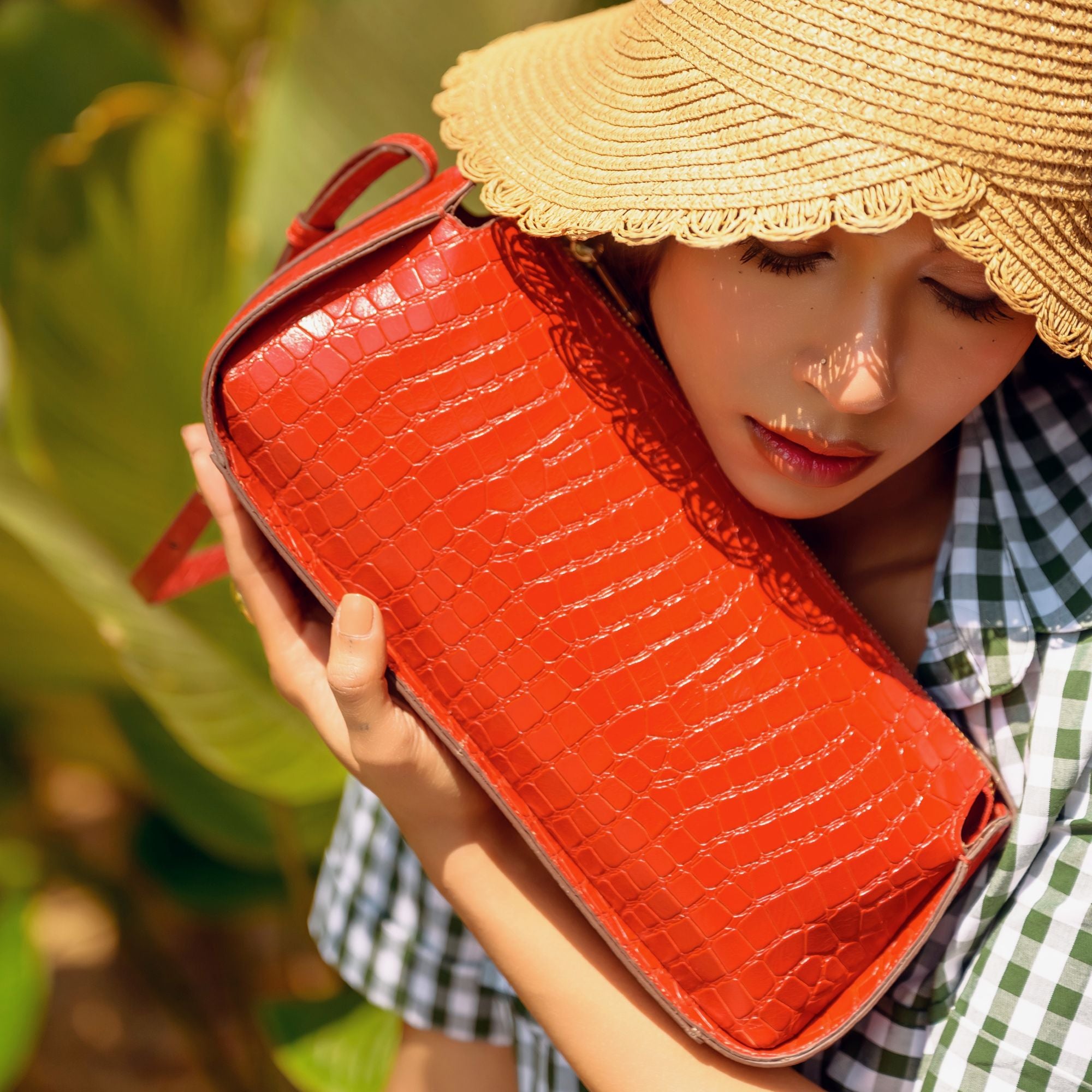 Maya Croco Shoulder Bag | Red