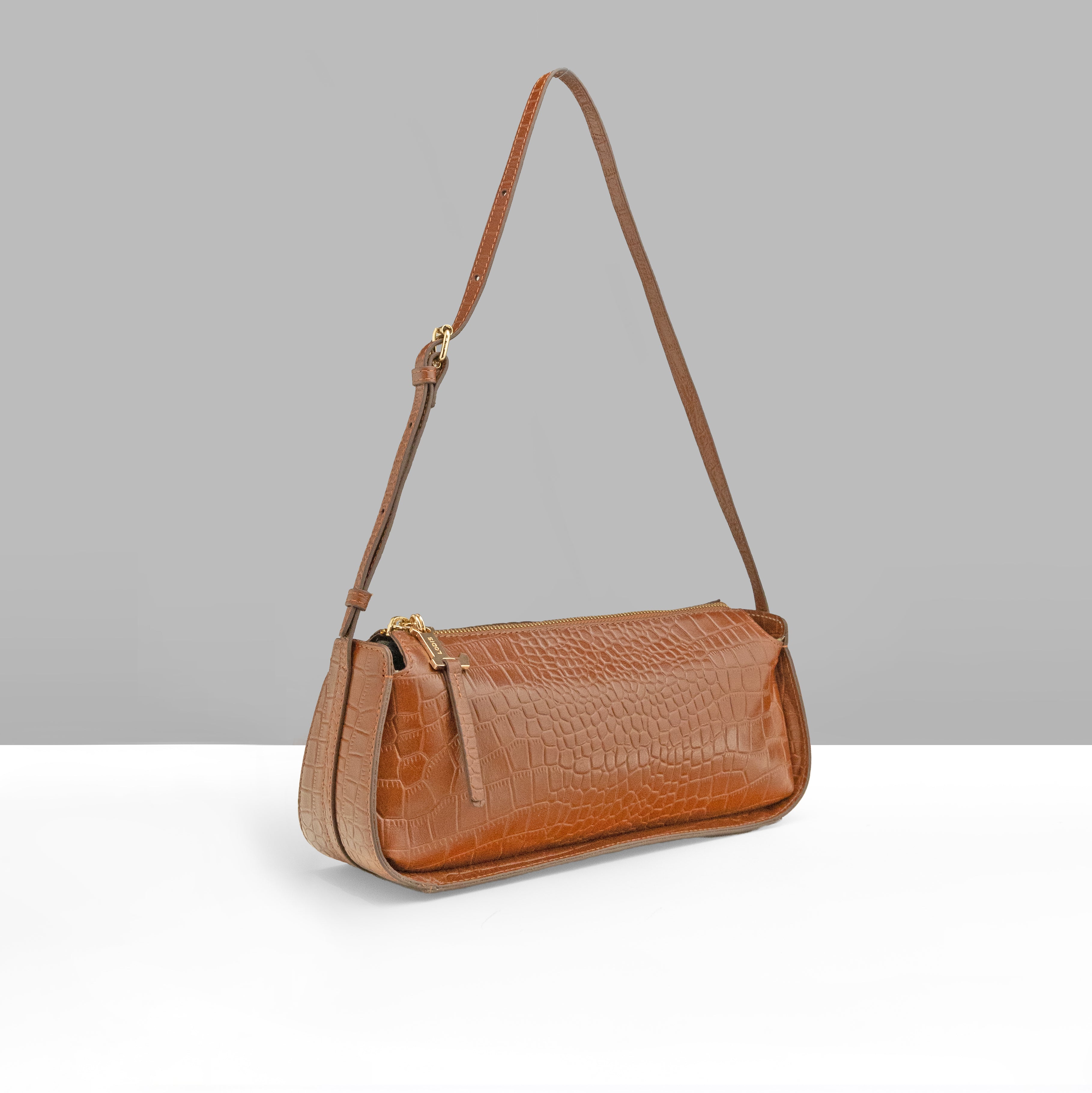 Maya Croco Shoulder Bag