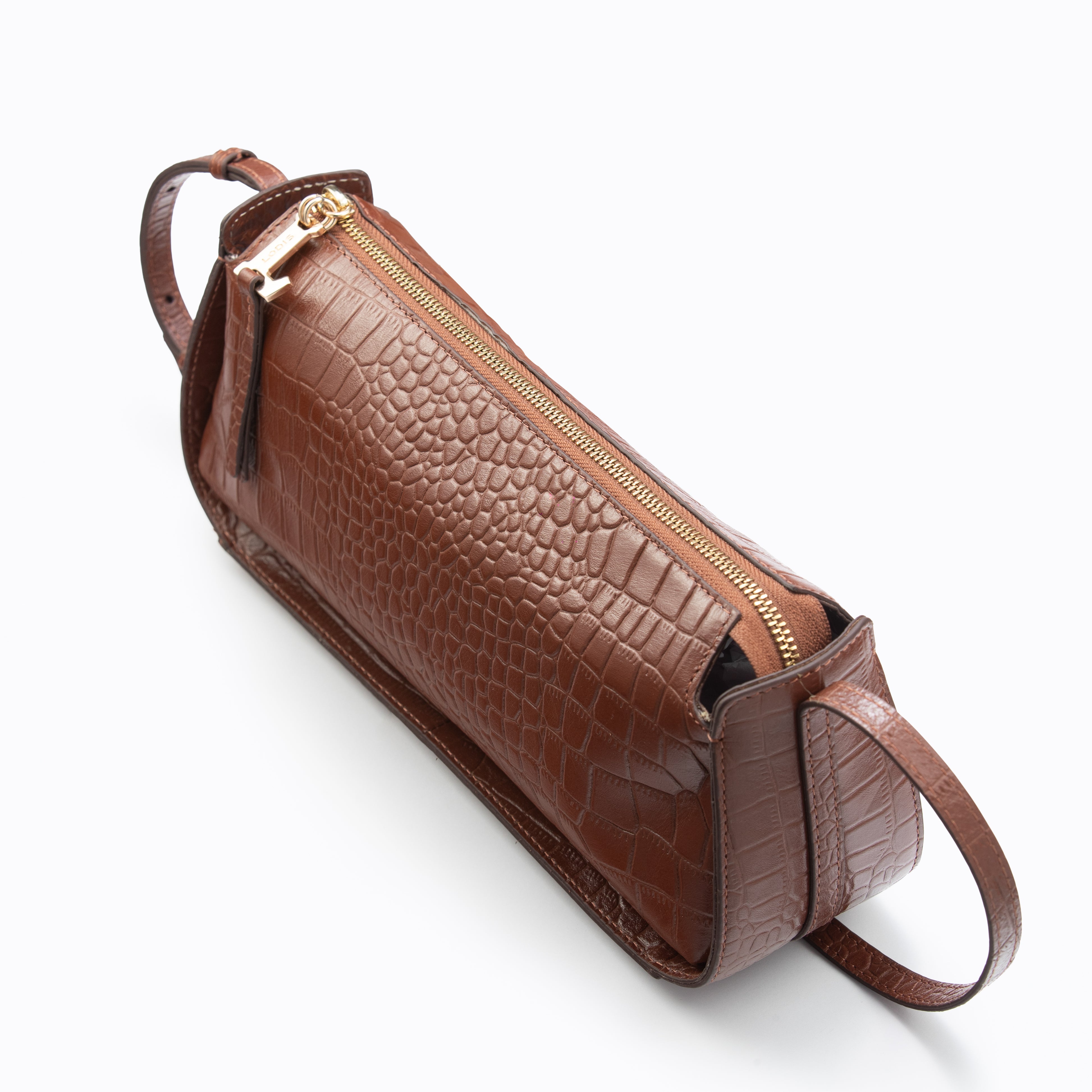 Maya Croco Shoulder Bag