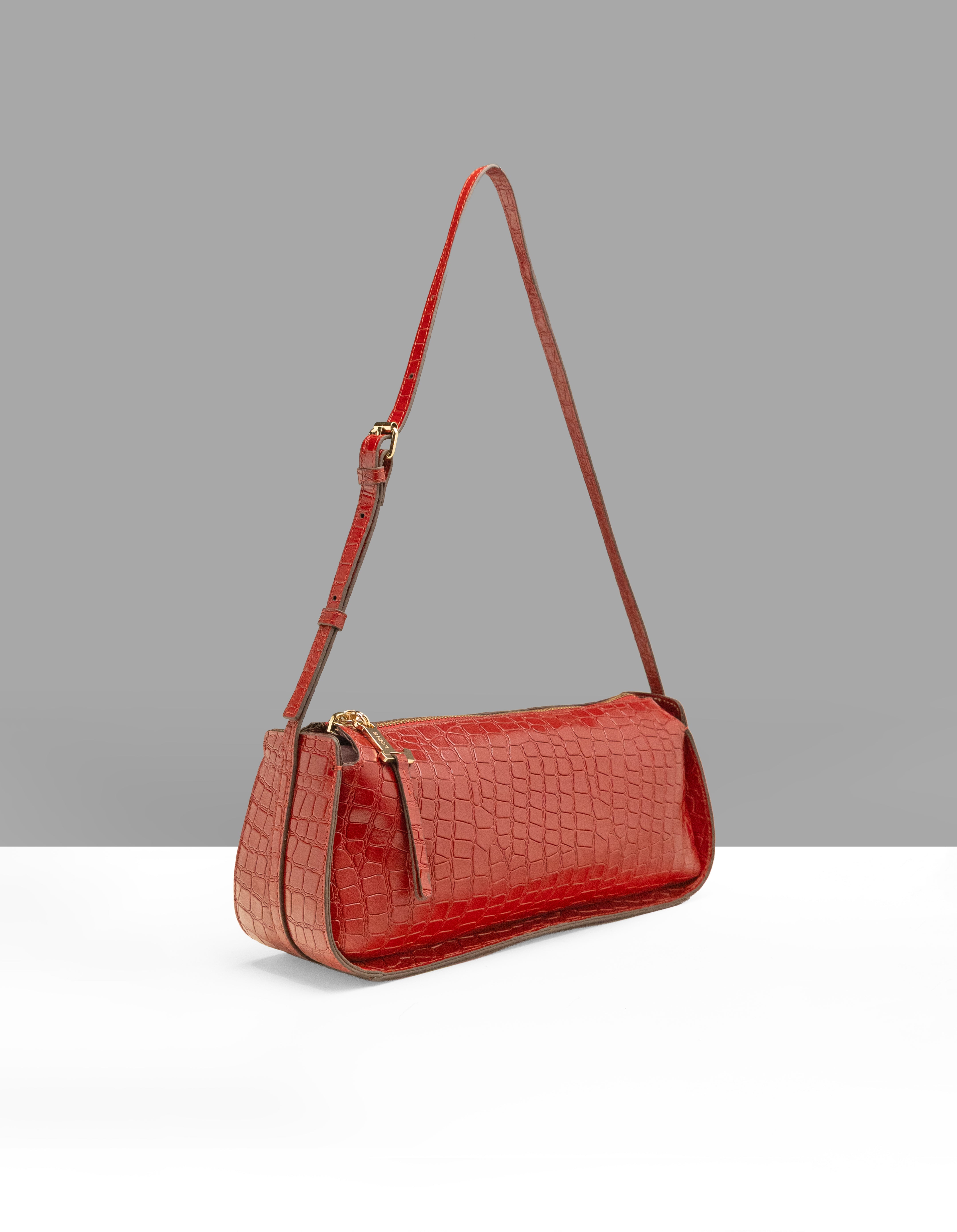 Maya Croco Shoulder Bag