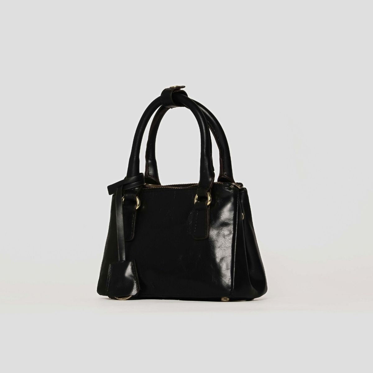 ECLIPSE TOP HANDLE GLAZED CROSSBODY - BLACK