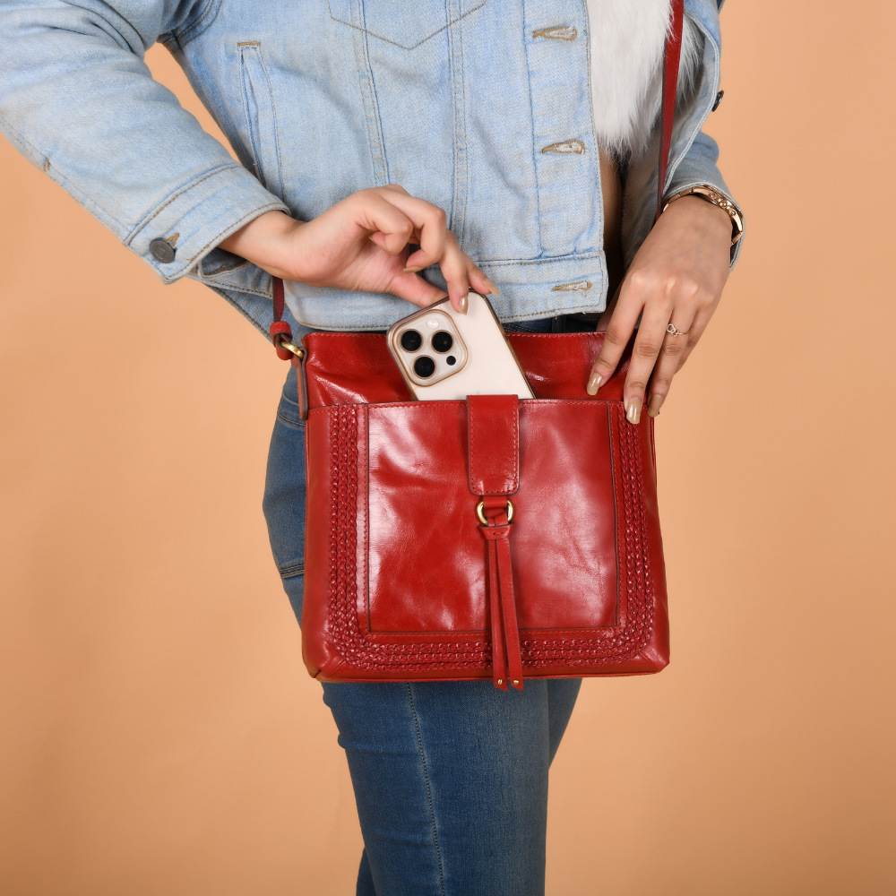 ANNA WOVEN CITY CROSSBODY