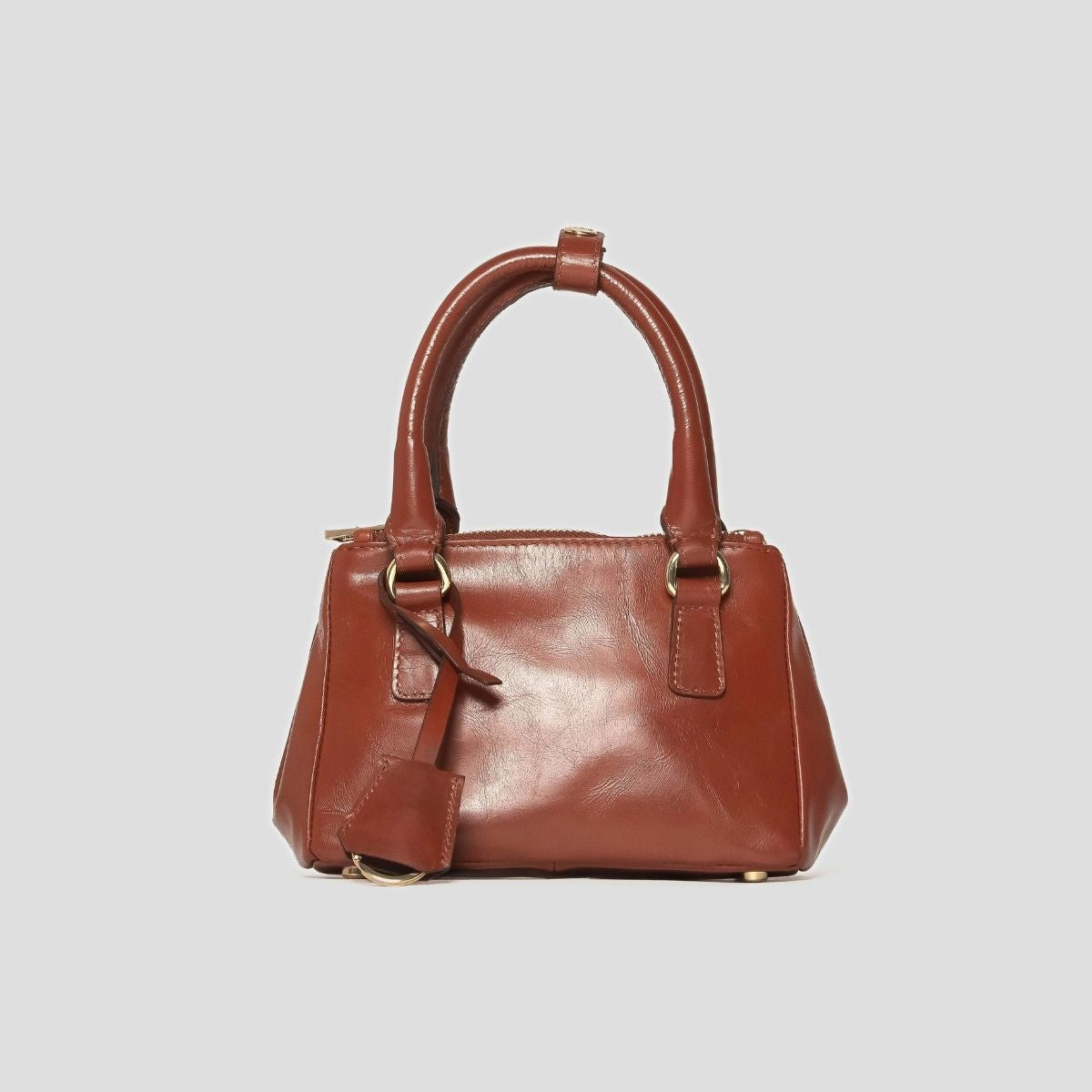 ECLIPSE TOP HANDLE GLAZED CROSSBODY - RUST