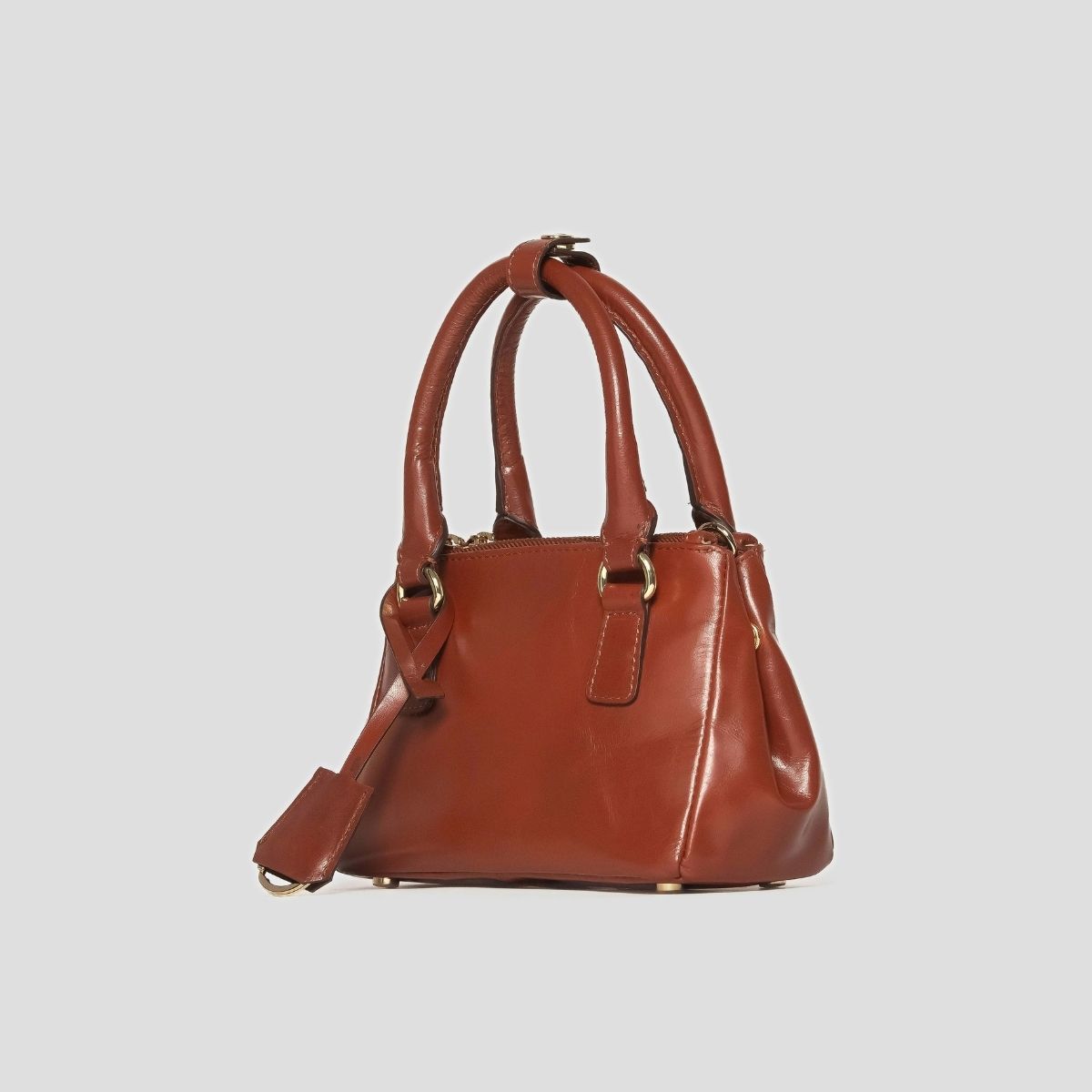 ECLIPSE TOP HANDLE GLAZED CROSSBODY - RUST
