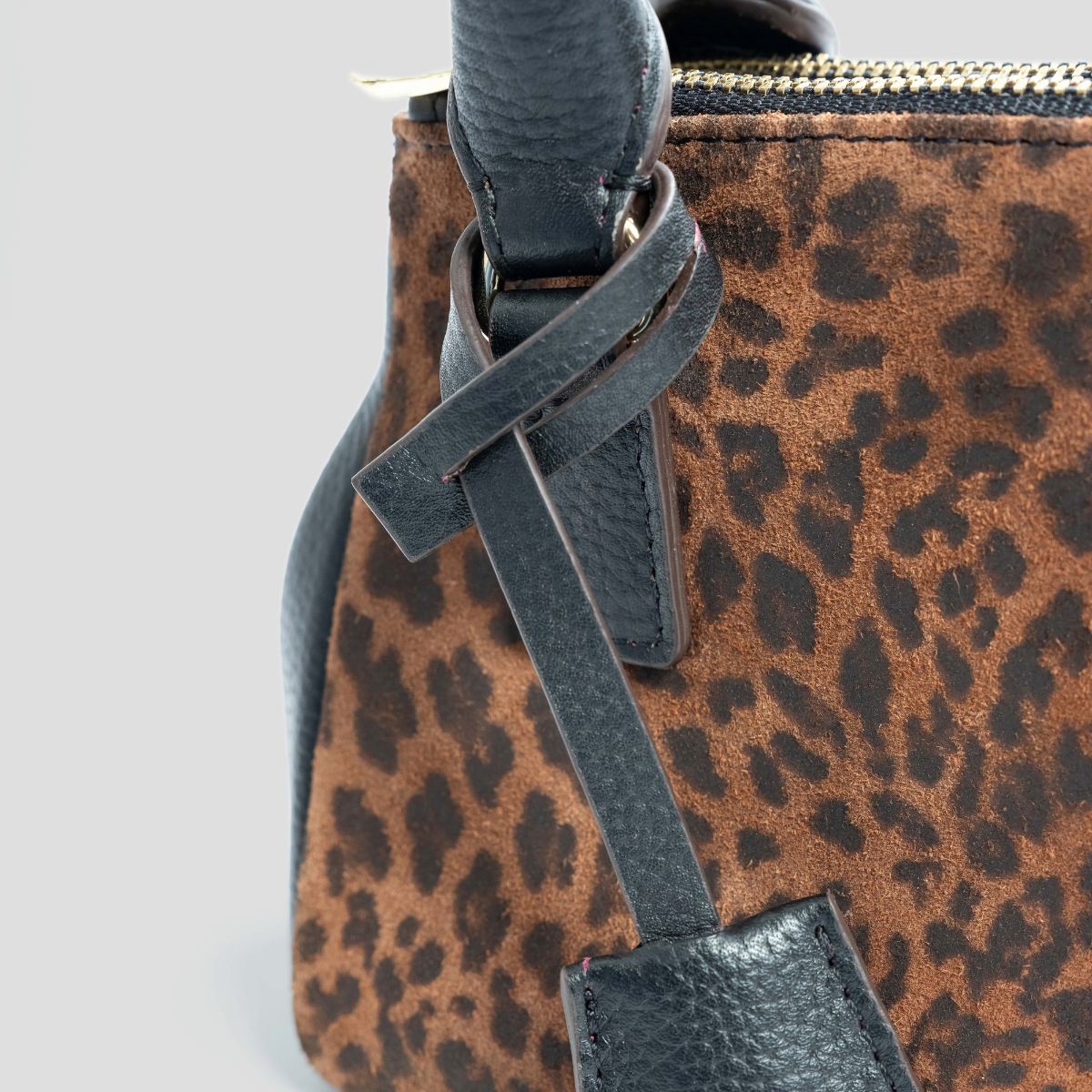 ECLIPSE TOP HANDLE TEXAS CROSSBODY - ORANGE CHEETAH PRINT GENUINE HAIR CALF LEATHER