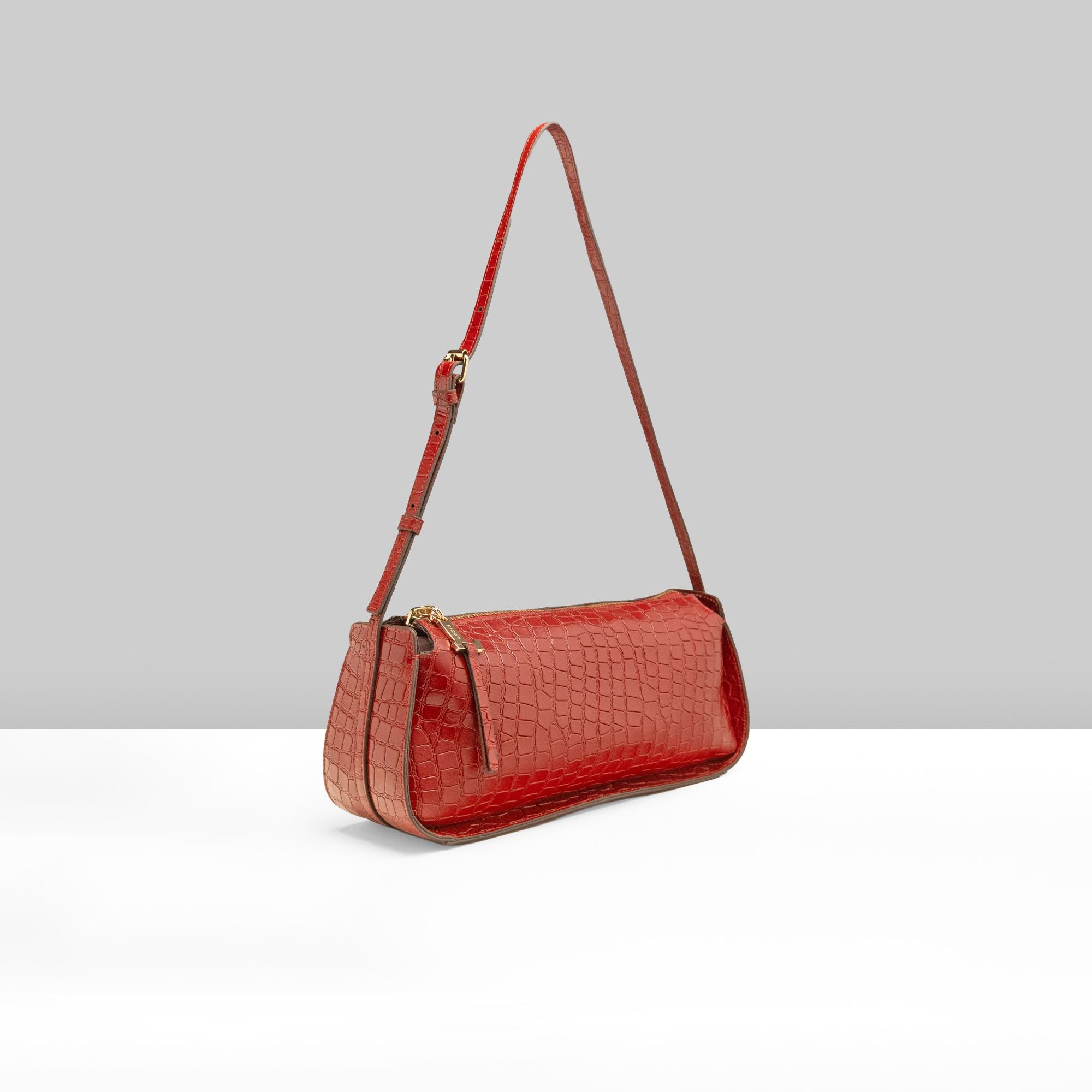 Maya Croco Shoulder Bag | Red