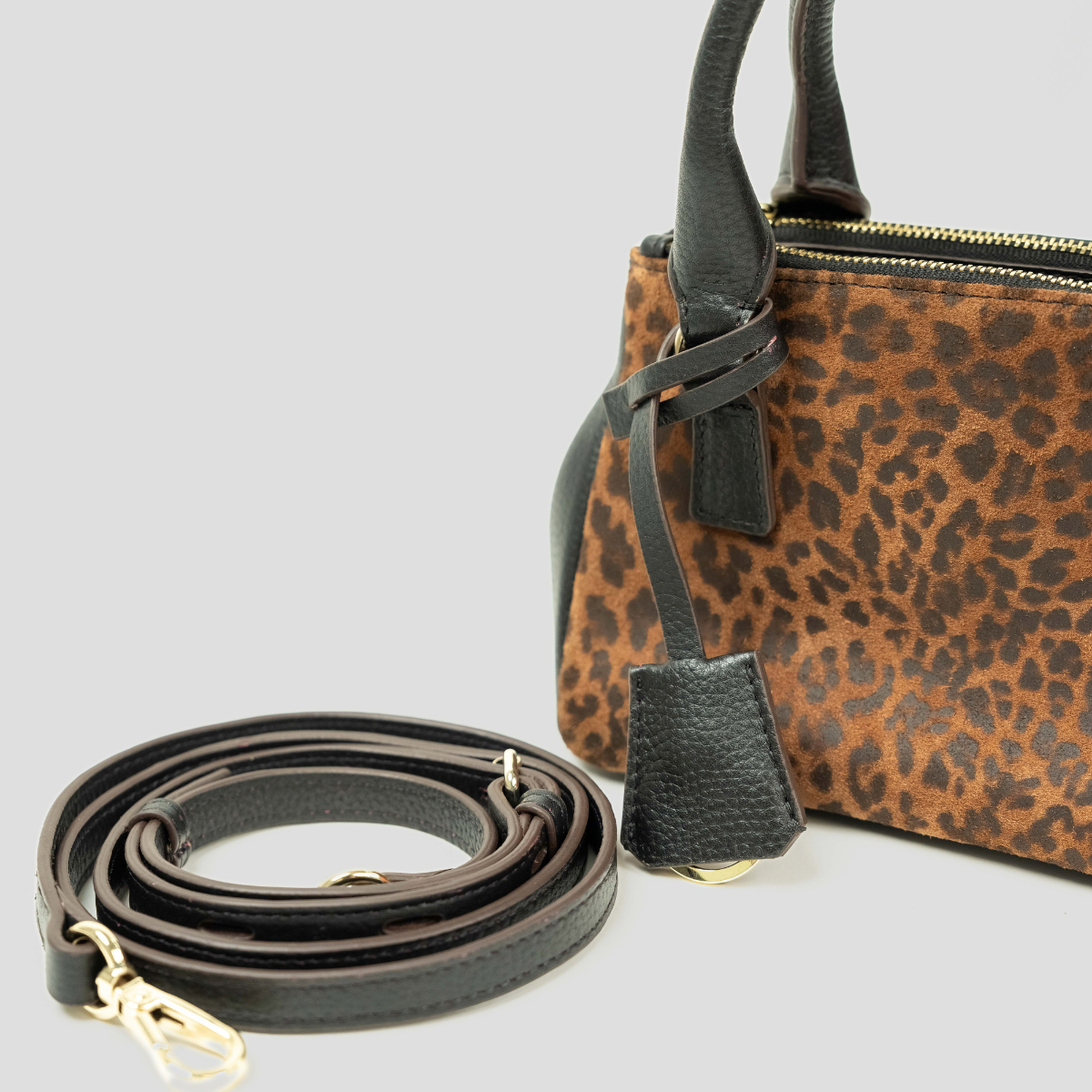 ECLIPSE TOP HANDLE TEXAS CROSSBODY - ORANGE CHEETAH PRINT GENUINE HAIR CALF LEATHER