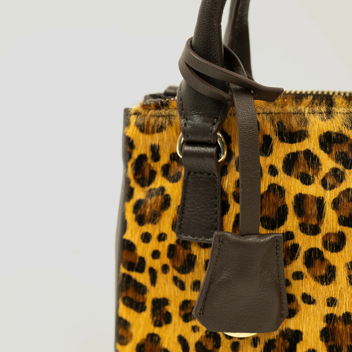 ECLIPSE TOP HANDLE TEXAS CROSSBODY - CHEETAH PRINT GENUINE HAIR CALF LEATHER