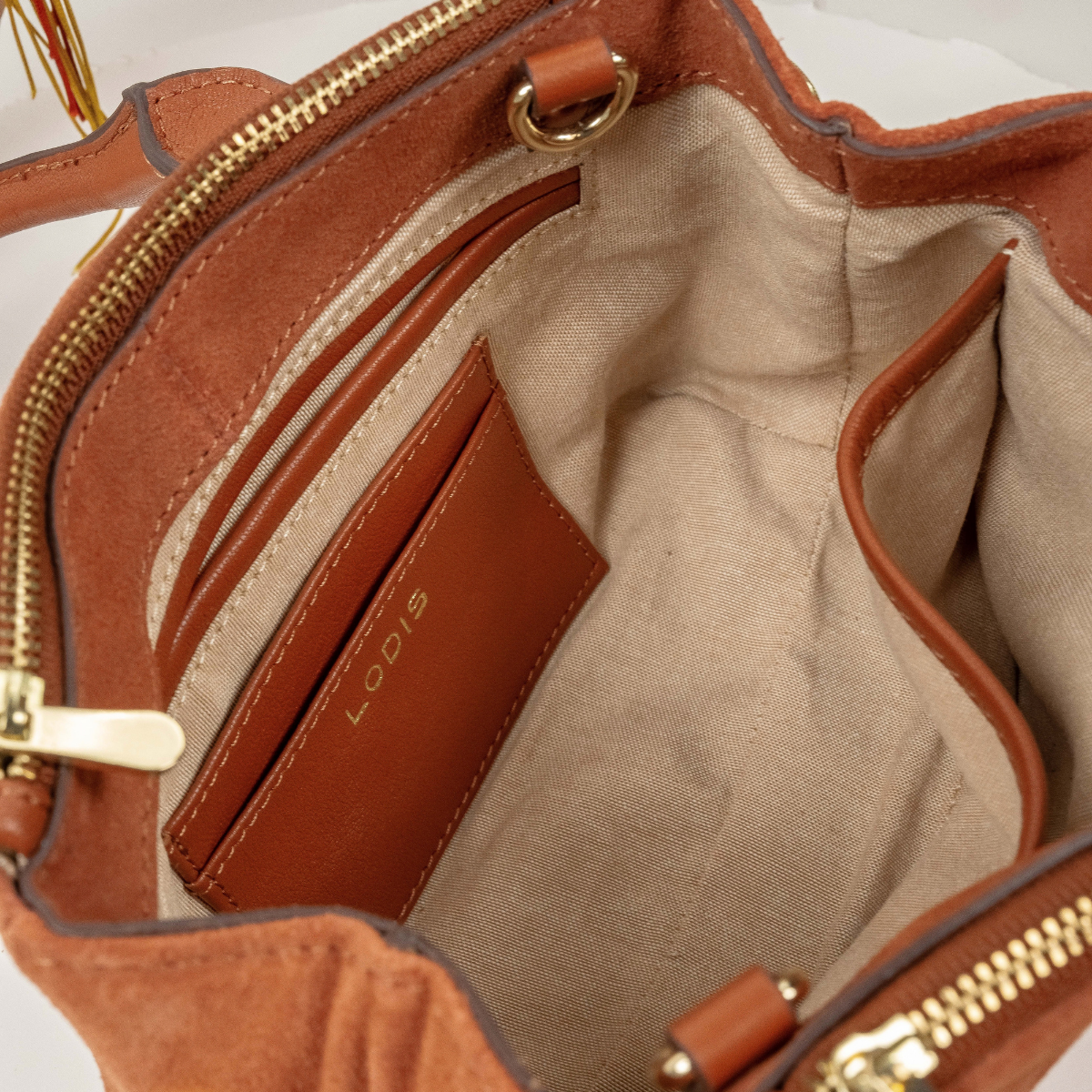 ECLIPSE TOP HANDLE SUEDE CROSSBODY - RUST