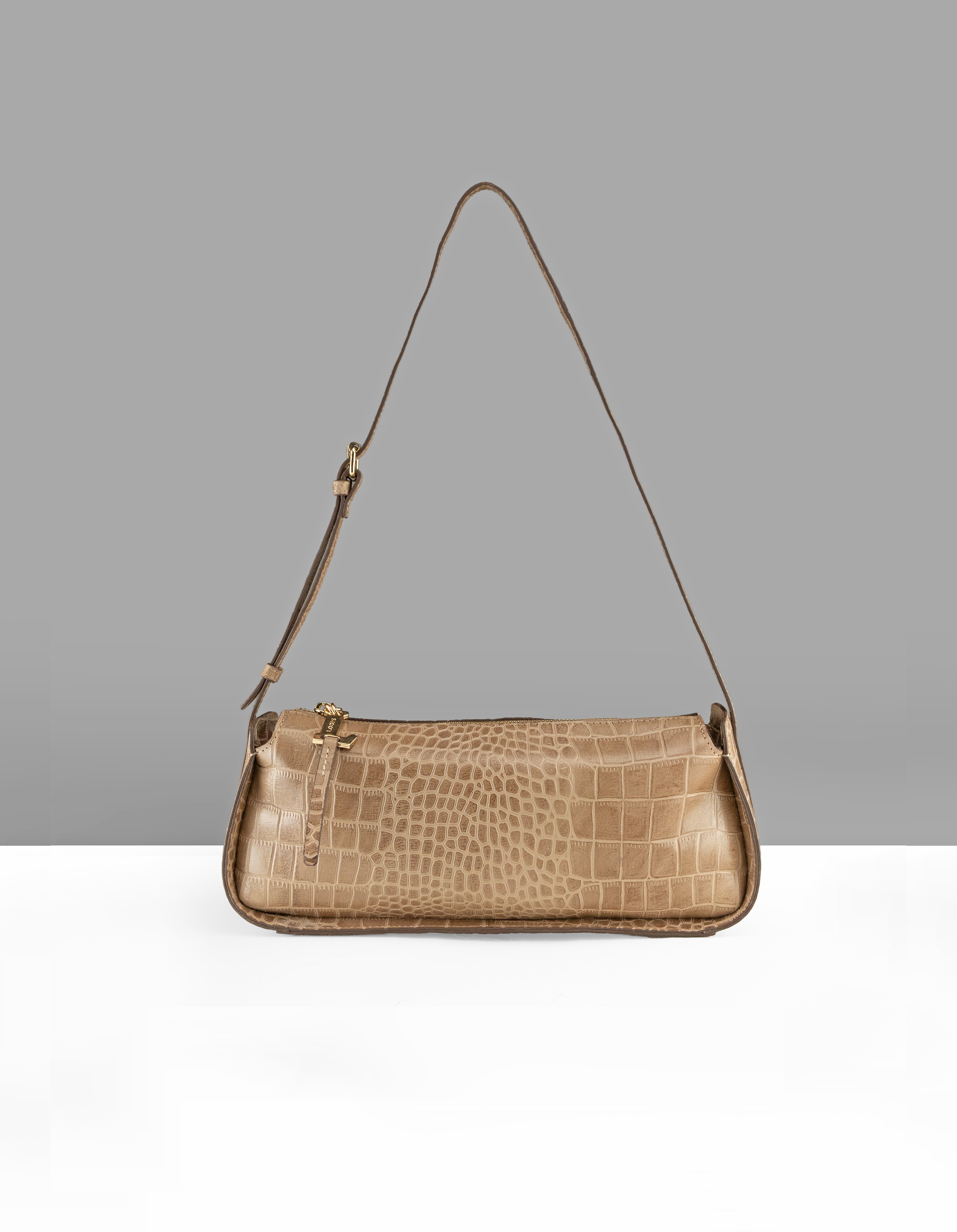 Maya Croco Shoulder Bag
