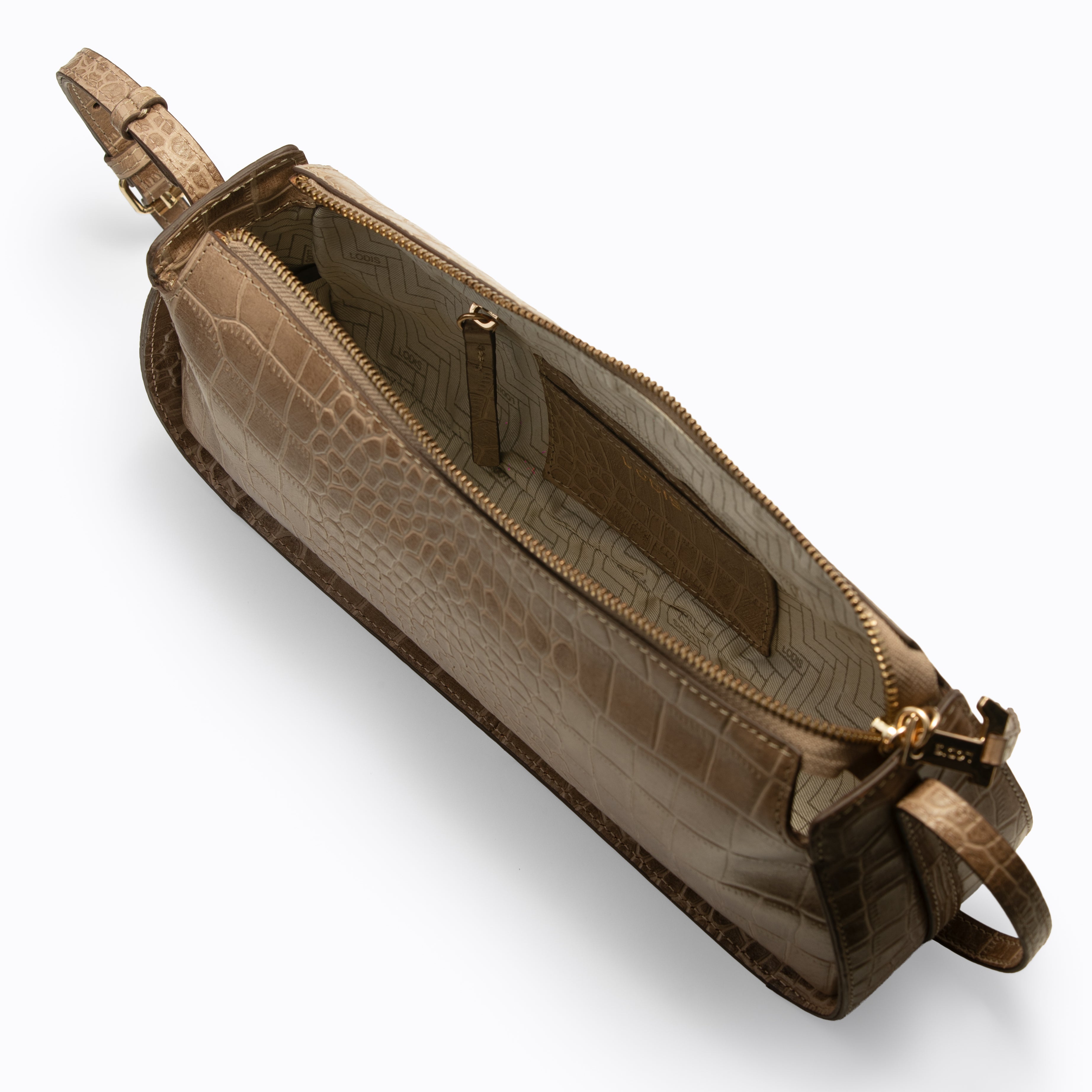 Maya Croco Shoulder Bag