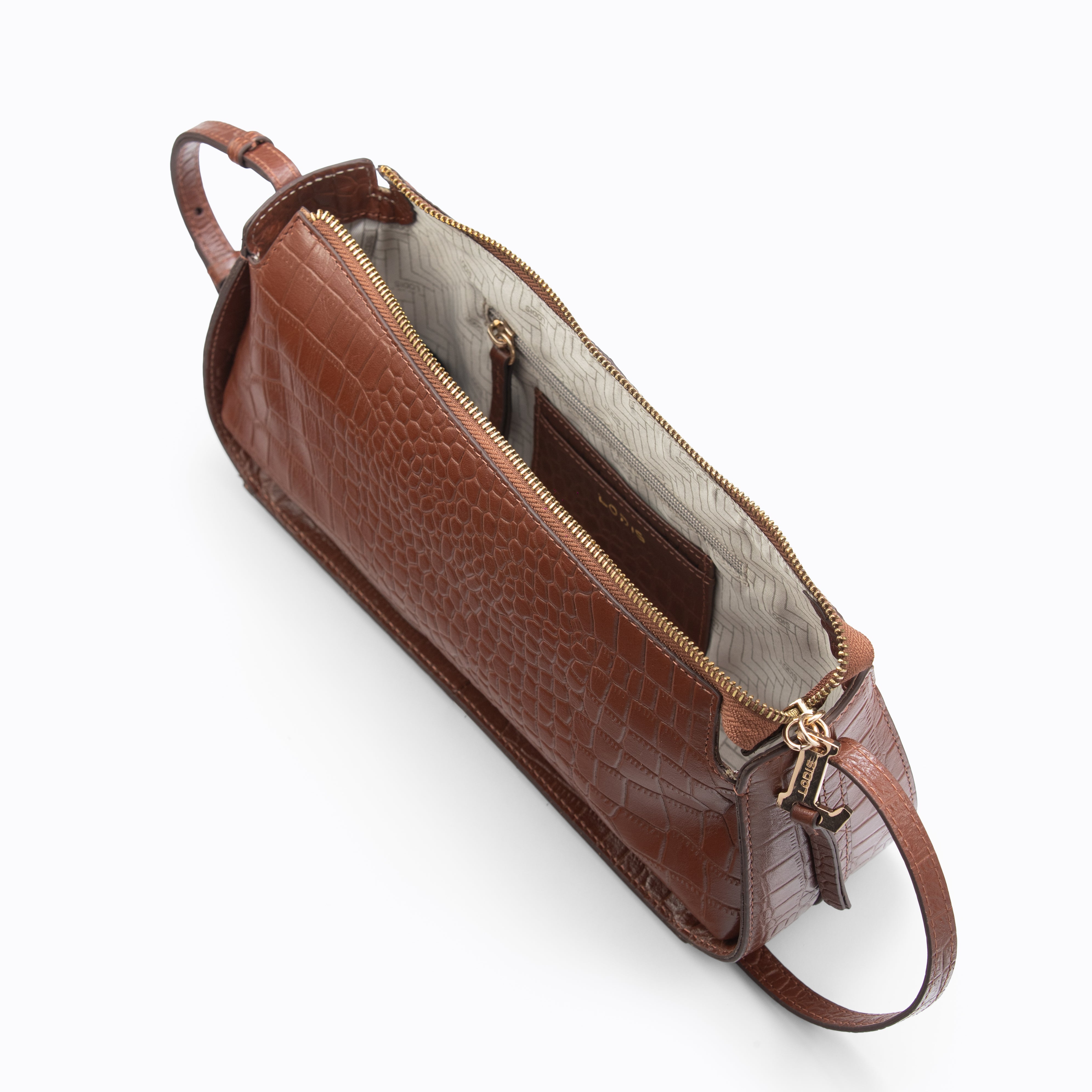 Maya Croco Shoulder Bag